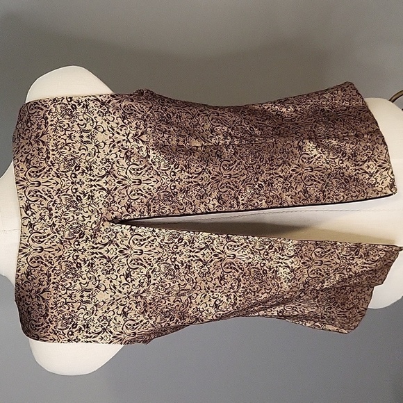 AGB Sleeveless Back Zip Gold & Brown Top - Size 12 - Picture 4 of 11